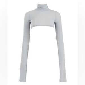 Laina Rauma Dance Class Long Sleeve Turtleneck Crop Top size Medium in Cloud